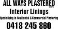 All Ways Plastered Interior Linings logo