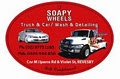 soapy wheels truck and car wash logo